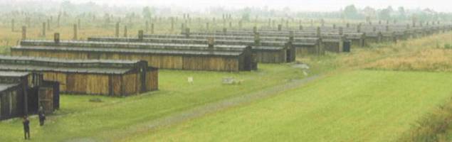 Some of the huts that the people had to live in